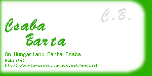 csaba barta business card